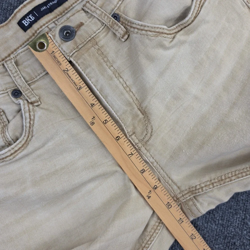 Buckle BKE Jake Straight Pants Men 33x32 Tan Khaki Stretch Regular Fit Mid Rise